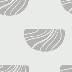 Scandinavian seamless pattern in gray tones depicting a hand-drawn figure