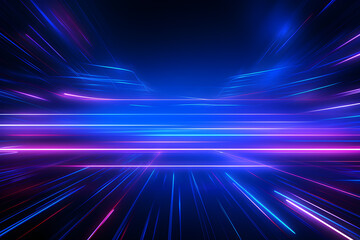 Fototapeta na wymiar Beautiful abstract futuristic dark background with blue colour light. AI Generative