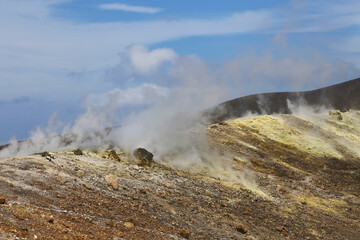volcanic landscape of the Aeolian islands of Italy