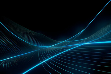 Beautiful abstract futuristic dark background with blue colour light. AI Generative