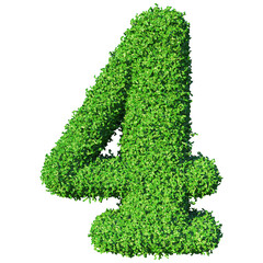 Grass Number 4 - 3d Green Number