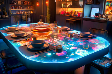 Futuristic Restaurant Meal Concept: Culinary Innovation - obrazy, fototapety, plakaty