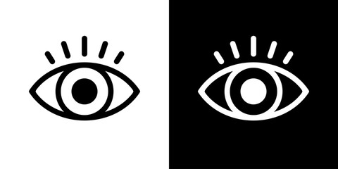 Eye icon vector in flat style. View, watch sign symbol