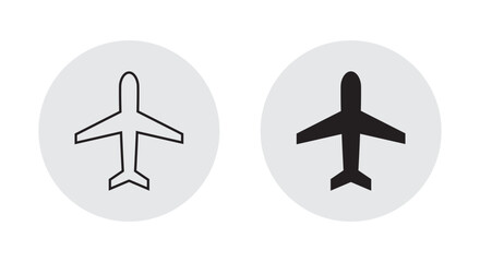 Fototapeta premium Airplane mode button icon vector in flat style. Plane sign symbol