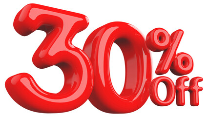 Discount 30 Percent Off - 3d Number Red Sale