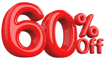 Discount 60 Percent Off - 3d Number Red Sale