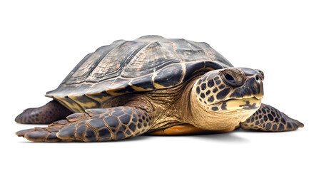 Obraz premium giant marine turtle lying isolated on white background