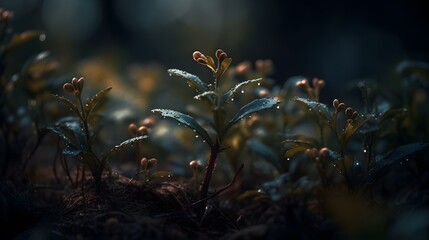 Macro Photography of Plants Cinematic. Created with Generative AI Technology