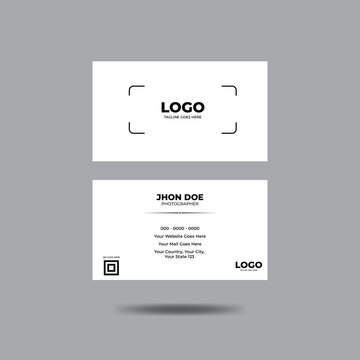  minimal, attention grabbing business card for designer, photographer or studio, Vector editable business card with front and back side in minimal black and white colour. 
