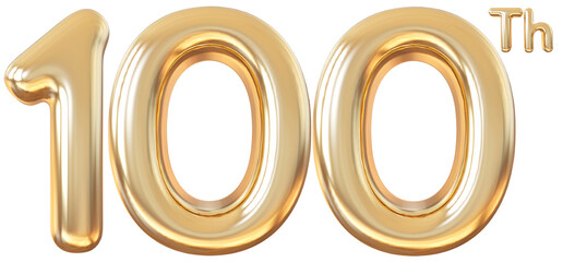 100 th anniversary - gold number anniversary