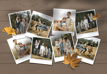 Autumn Fall Photo Collage Mockup Layout
