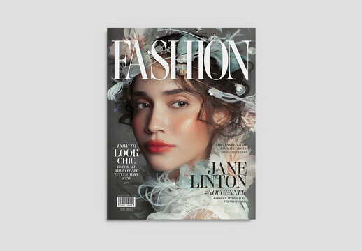 Fashion Magazine Cover Layout in Luxury and Elegant Style