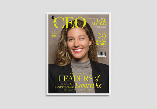 Business Magazine Cover Layout for Leader CEO