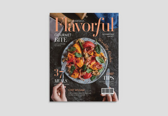 Food Magazine Cover Layout for Professional Chef