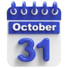 31st October - 3d Calendar Icon