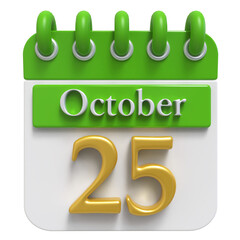 25th October - 3d Calendar Icon