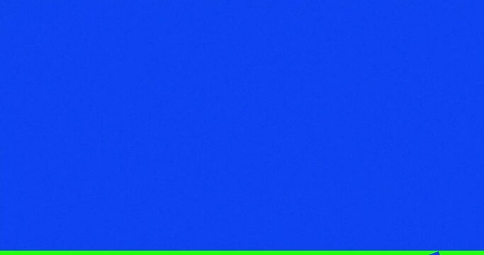 Blue transition animation on green screen, animation with key color