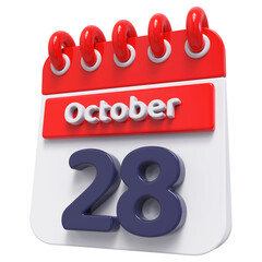 28th October - 3d Calendar Icon