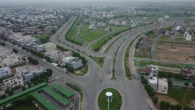 Aerial view of the city in Lahore Pakistan