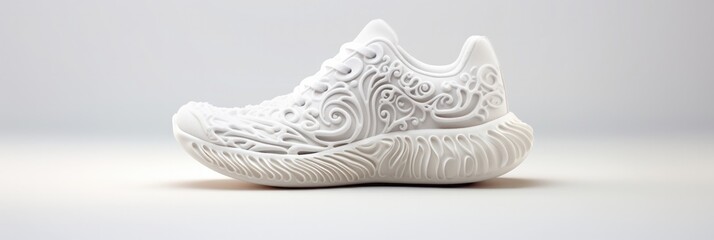 White Womens Sneakers On A White Background