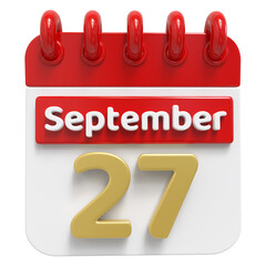 27th September - 3d Calendar Icon