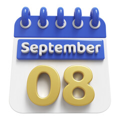 8th September - 3d Calendar Icon