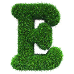 Grass Letter E - green alphabet font grass