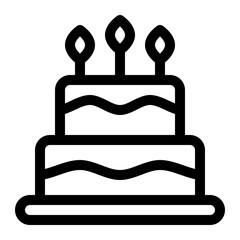 birthday cake line icon