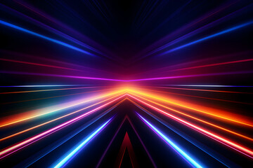 Beautiful abstract futuristic dark background with mix colour light. AI Generative - obrazy, fototapety, plakaty