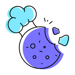 Cookie bite hand drawn icon 