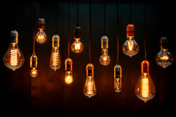 Decorative vintage design lightbulbs of different shapes