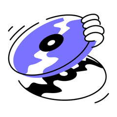 Get dj discs hand drawn icon 