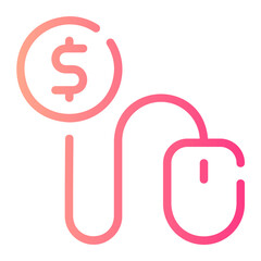 pay per click gradient icon
