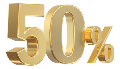 50 Percent off - 3d Gold Number Discount