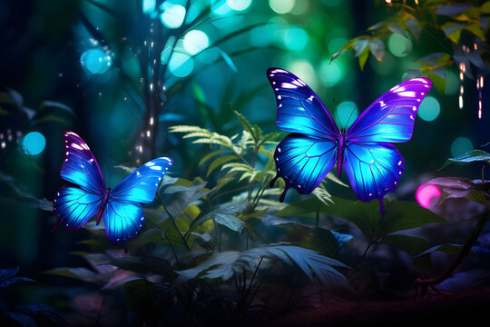 A stunning and vibrant butterfly graces the tranquil embrace of nature's beauty. Its wings, painted with a mesmerizing palette of colors, flutter with grace as it dances amidst the serene landscape. 