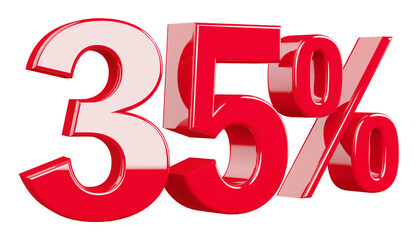 35 Percent off - 3d Number Discount