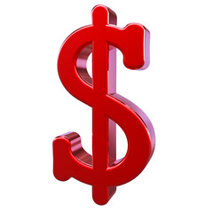 Red 3D Dollar Symbol