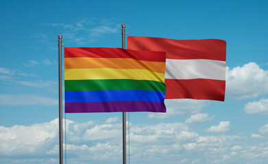 Austria and LGBT movement flag also Gay Pride flag