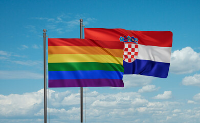 Croatia and LGBT movement flag also Gay Pride flag