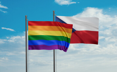Czech Republic and LGBT movement flag also Gay Pride flag