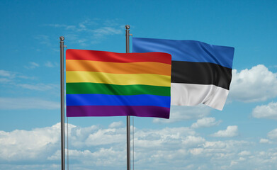 Estonia and LGBT movement flag also Gay Pride flag