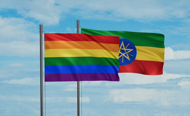 Ethiopia and LGBT movement flag also Gay Pride flag
