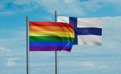 Finland and LGBT movement flag also Gay Pride flag