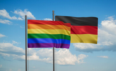 Germany and LGBT movement flag also Gay Pride flag