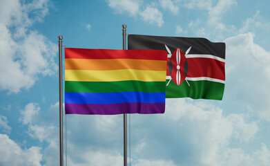 Kenya and LGBT movement flag also Gay Pride flag