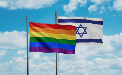 Israel and LGBT movement flag also Gay Pride flag