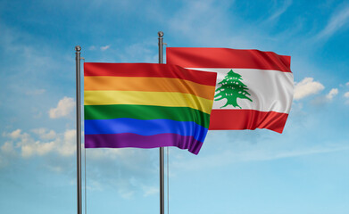 Lebanon and LGBT movement flag also Gay Pride flag