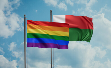 Madagascar and LGBT movement flag also Gay Pride flag