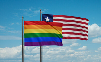 Liberia and LGBT movement flag also Gay Pride flag