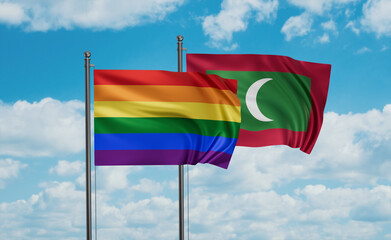 Maldives and LGBT movement flag also Gay Pride flag
